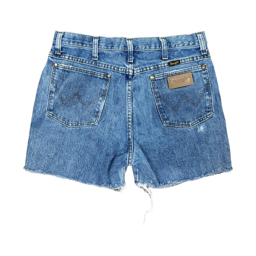 Vintage Wrangler Reworked Cutoffs Denim Shorts 30 High Waisted Distressed